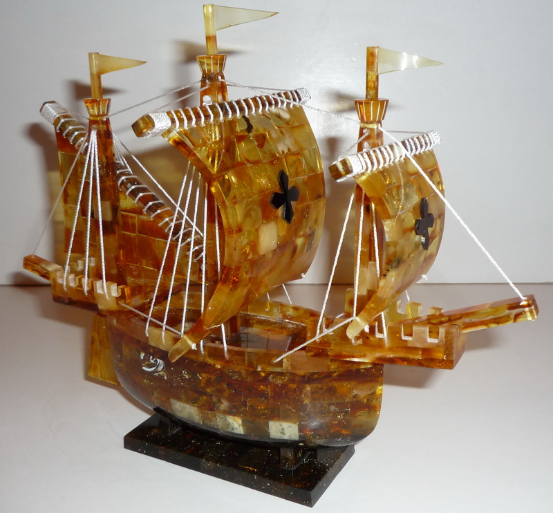 Bernstein, Amber, Schiff, Segelschiff, sail ship, Dreimaster.