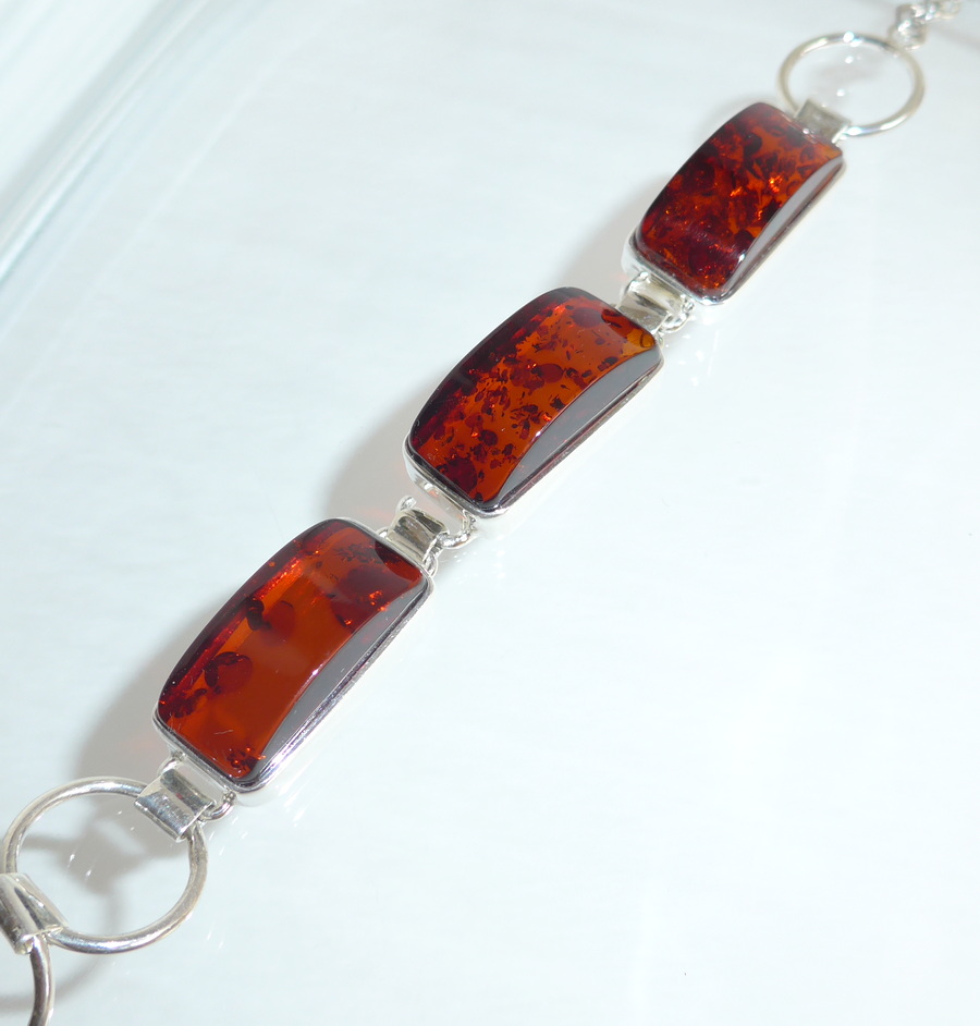 Bernstein Unikatarmband cognac