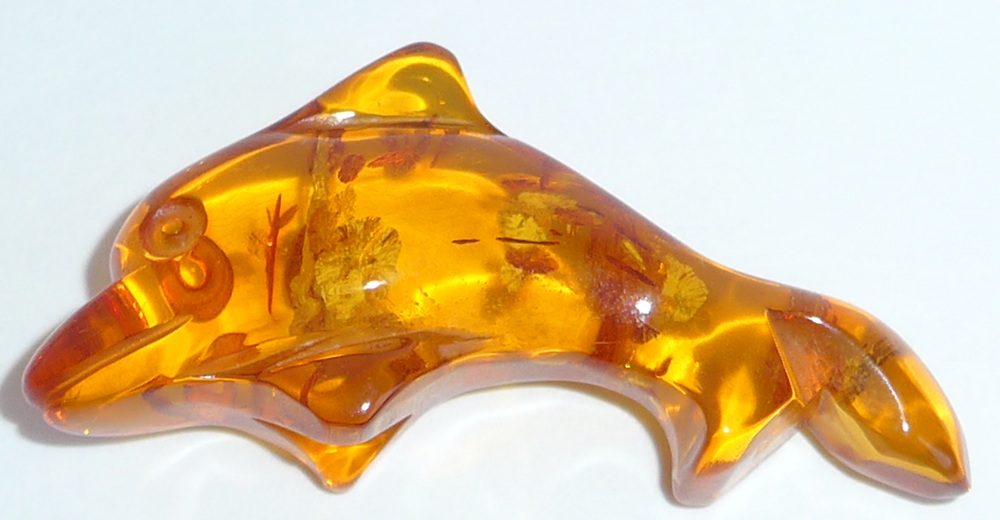 Bernstein Tierfigur Delfin Delphin