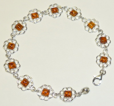 amber silver bracelet