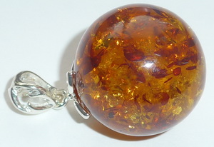 Bernstein Perle cognac Anhnger