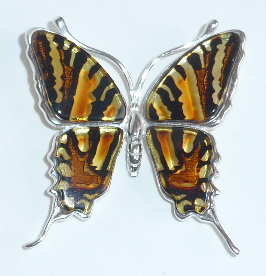 Bernsteinanhänger Schmetterling