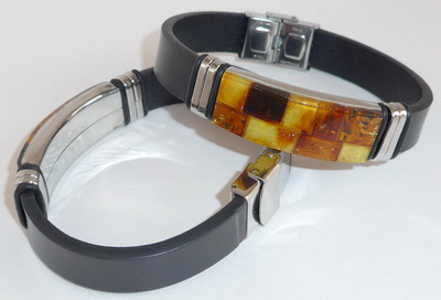 Bernstein Perlenarmband Kautschuk