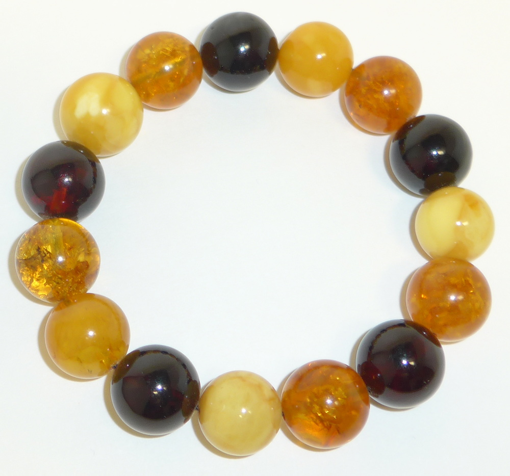 Bernstein Perlenarmband multicolor mehrfarbig