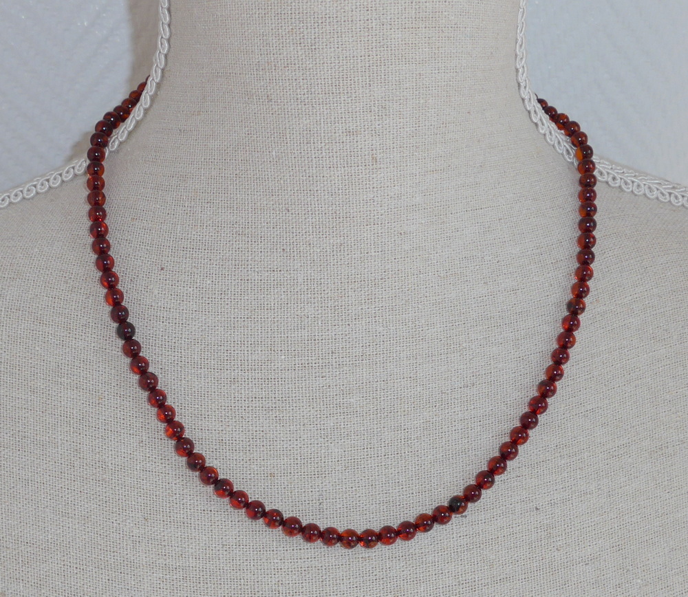 zeitlose elegante Bernstein Perlenkette